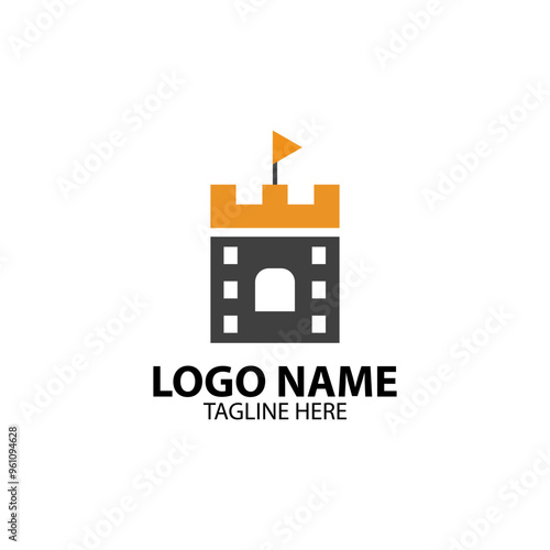 catle film logo design vector