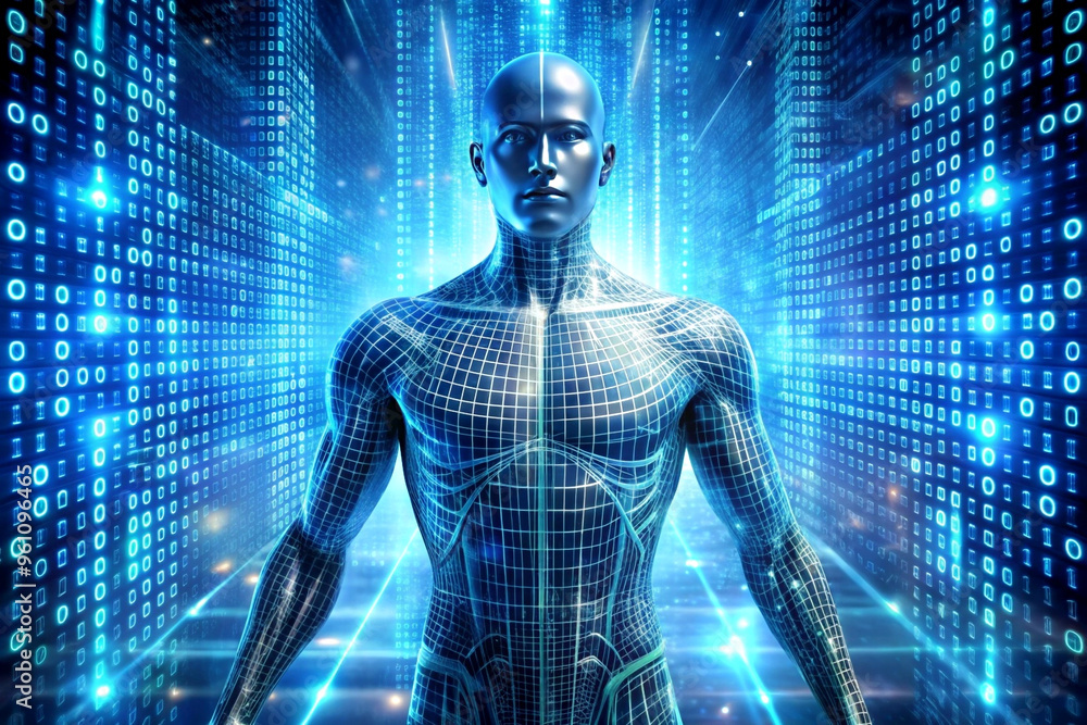 custom made wallpaper toronto digitalFuturistic AI Evolutio The Rise of Cybernetic Beings in a Digitally Transformed World