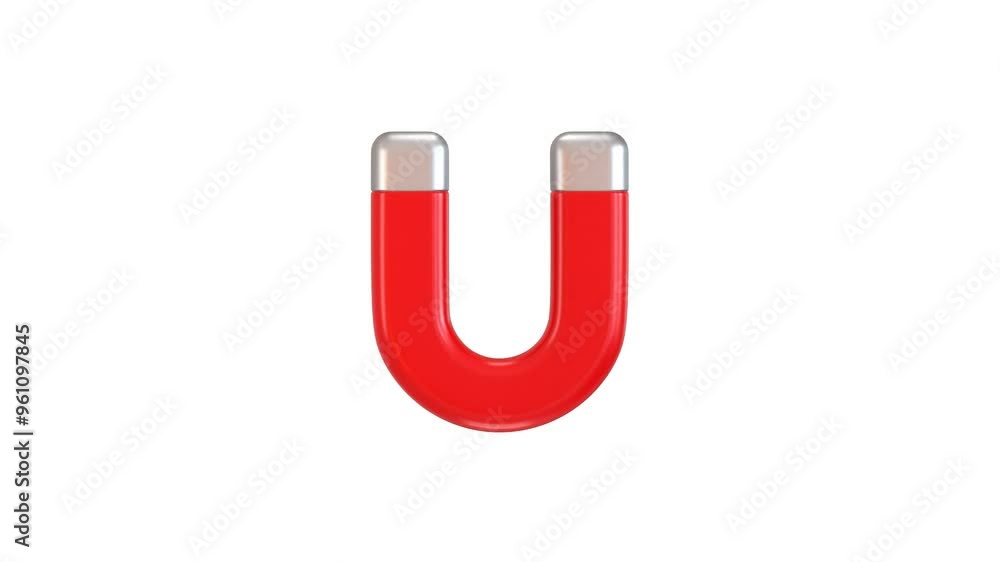 3d Metal magnet icon animation 3d Metal magnet icon animation