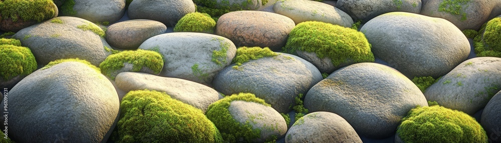 Smooth Mossy Stones Natural Texture Background Smooth Mossy Stones Natural Texture Background