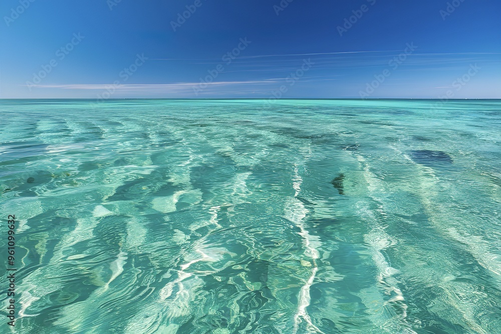 Fototapeta premium A breathtaking aerial view of the pristine turquoise ocean water