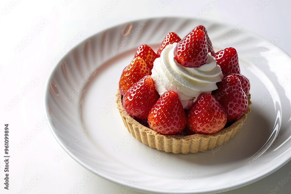 A scrumptious dessert display featuring a mouthwatering strawberry tart A scrumptious dessert display featuring a mouthwatering strawberry tart