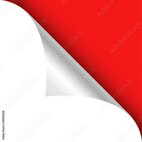 Red curled corner page