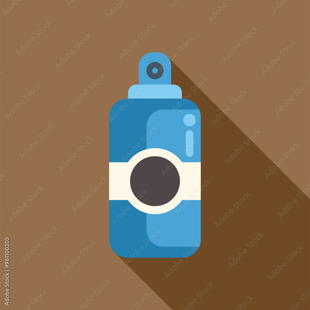 Blue spray bottle with blank label, ideal for representing cleaning products or similar Blue spray bottle with blank label, ideal for representing cleaning products or similar