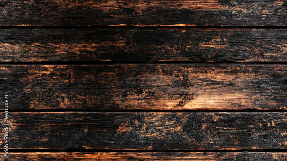 Fototapeta premium Close-Up of Dark Brown Wooden Surface with Visible Grain Patterns - Textured Background for Graphic Design, Material Studies, and Photography.