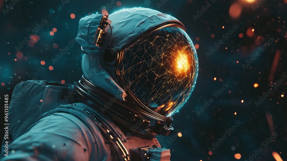 Astronaut Gazing at a Cosmic Network Astronaut Gazing at a Cosmic Network