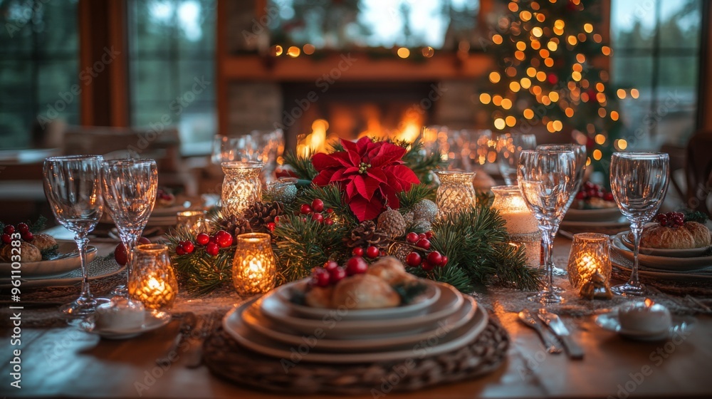 christmas dinner table christmas dinner table