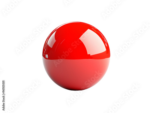 Glossy red sphere with reflection on a black background