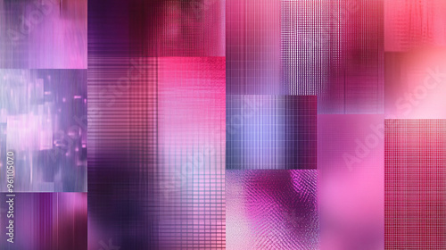 Abstract Geometric Pattern with Blurry Grids and Pink Tones