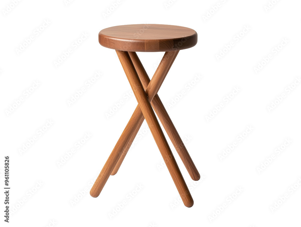Modern wooden stool with crossed legs design for interior decor Modern wooden stool with crossed legs design for interior decor