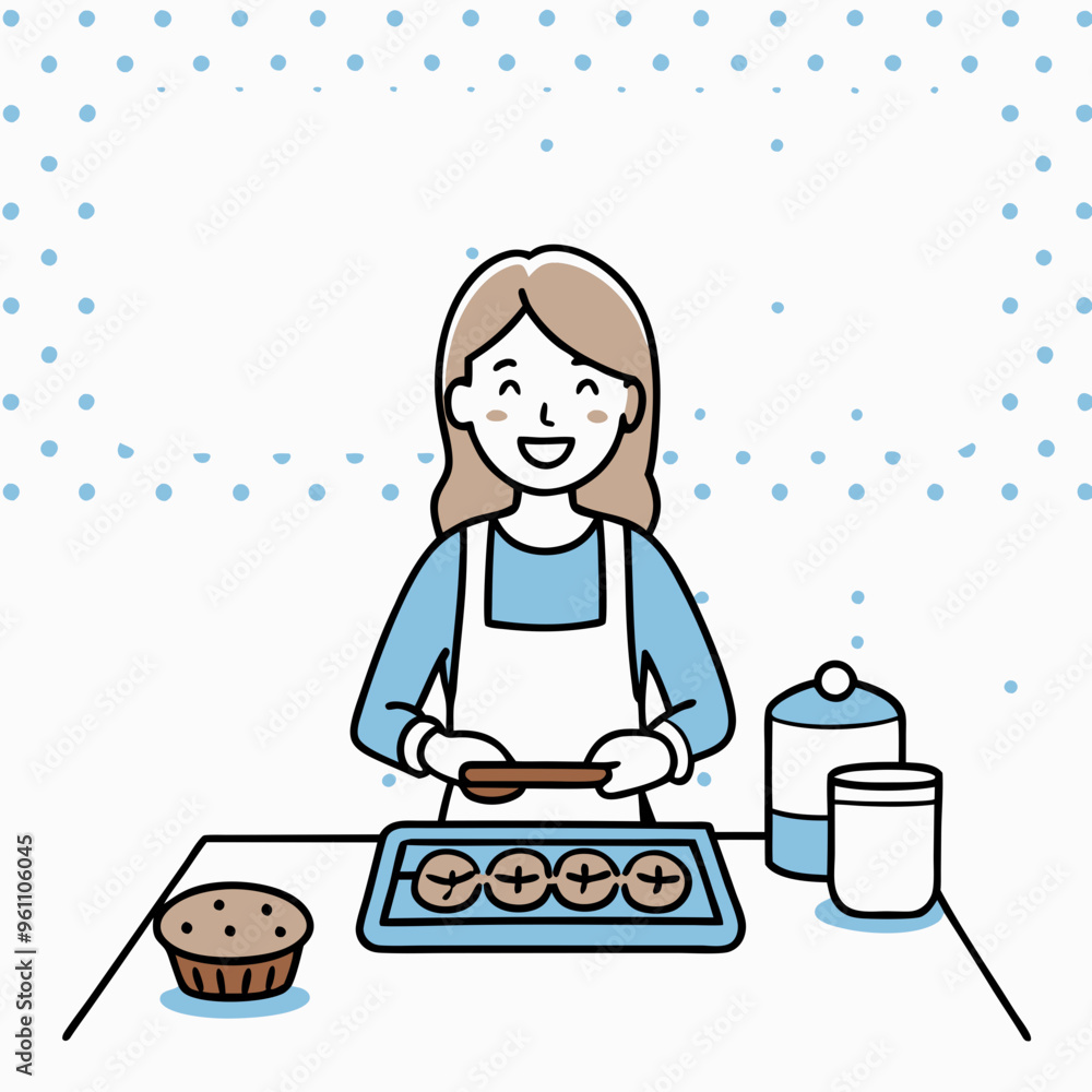 Woman Baking Cookies in Kitchen
Woman Baking Cookies in Kitchen