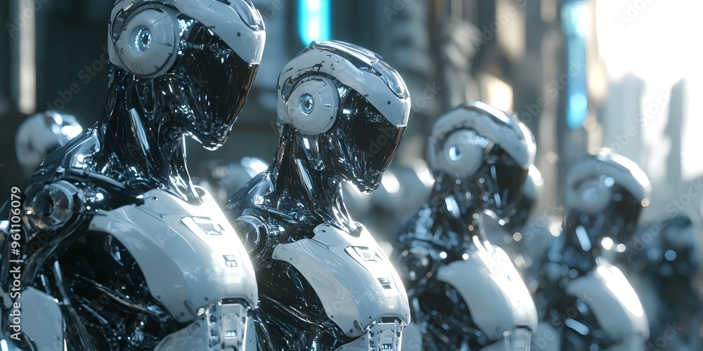 Hyper Advanced Robotic Automation in a Futuristic Urban Landscape Hyper Advanced Robotic Automation in a Futuristic Urban Landscape