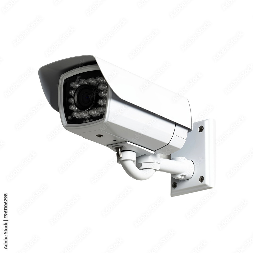 Surveillance camera mounted on wall for security and monitoring Surveillance camera mounted on wall for security and monitoring