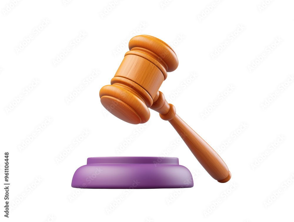 Wooden gavel symbolizing justice and legal authority, isolated Wooden gavel symbolizing justice and legal authority, isolated