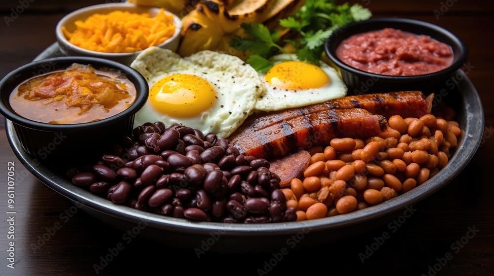 Full table of breakfast Full table of breakfast