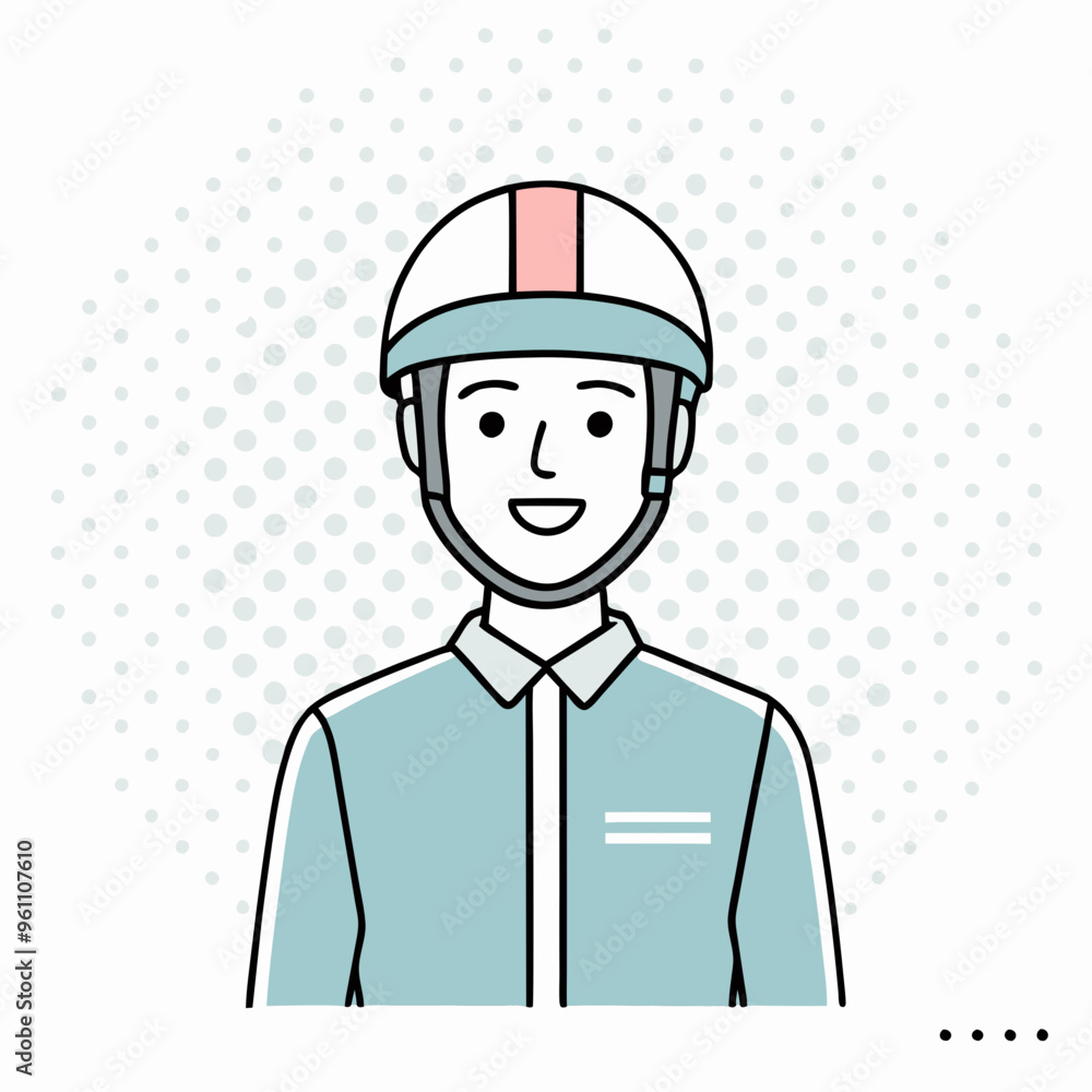 Man wearing helmet in flat vector illustration Man wearing helmet in flat vector illustration
