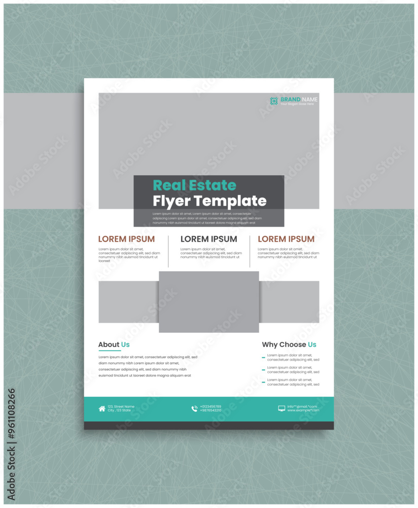 Obraz premium Corporate Business Real Estate Flyer Layout