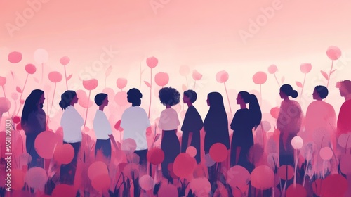 Illustration of concept of International Day for the Elimination of Violence against Women , Generative AI
