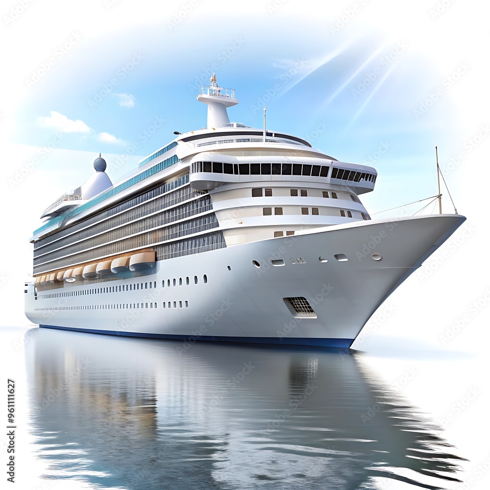 A cruise ship is docked in the ocean A cruise ship is docked in the ocean