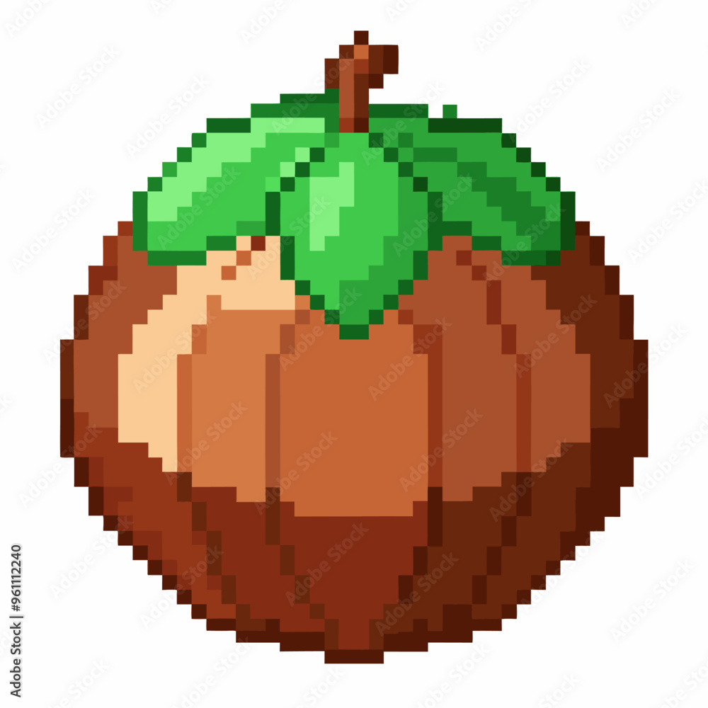 A pumpkin with a green leaf on top A pumpkin with a green leaf on top