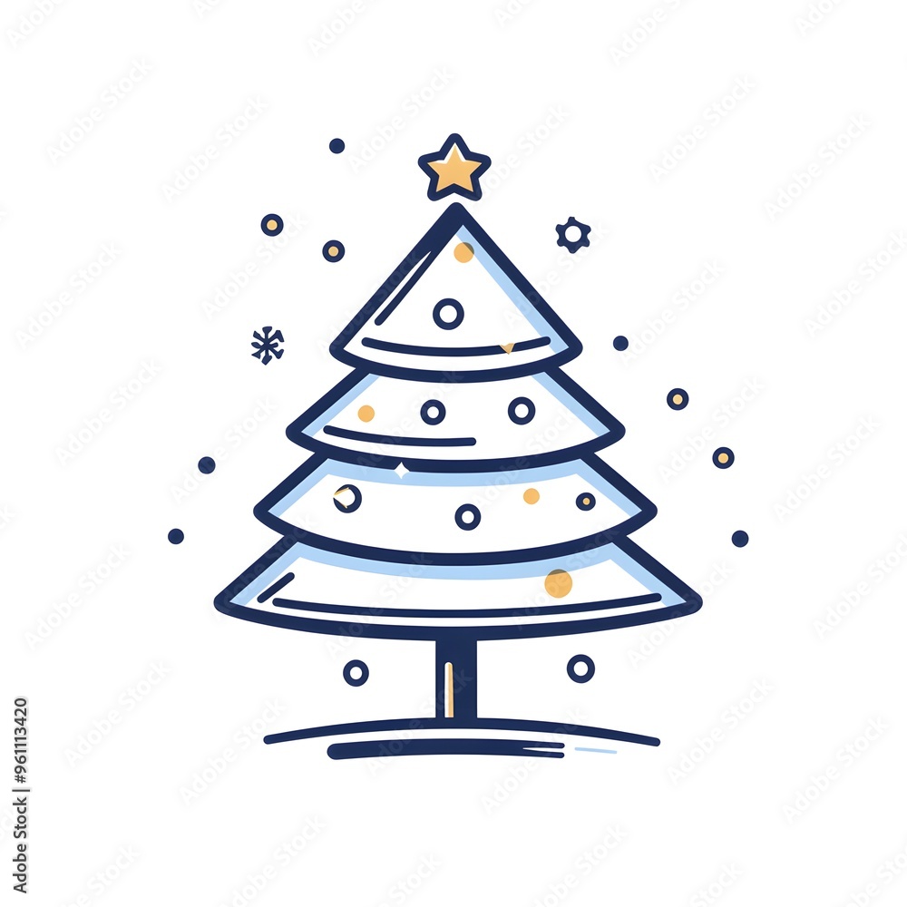 Christmas tree icon, line design, vector illustration isolated on white background Christmas tree icon, line design, vector illustration isolated on white background