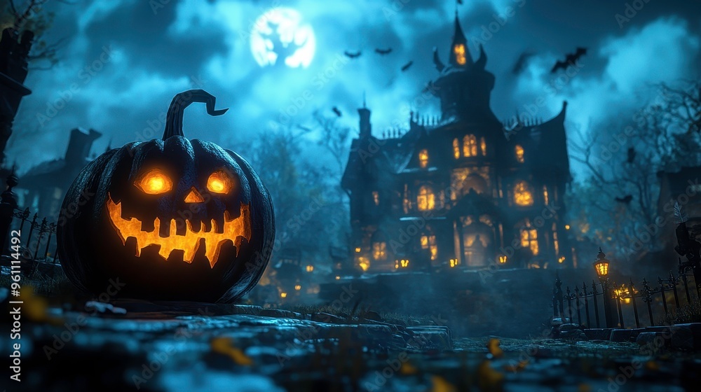 3D Cartoon Haunted House Adventure, vibrant ghostly apparitions, and dynamic spooky scenes 3D Cartoon Haunted House Adventure, vibrant ghostly apparitions, and dynamic spooky scenes