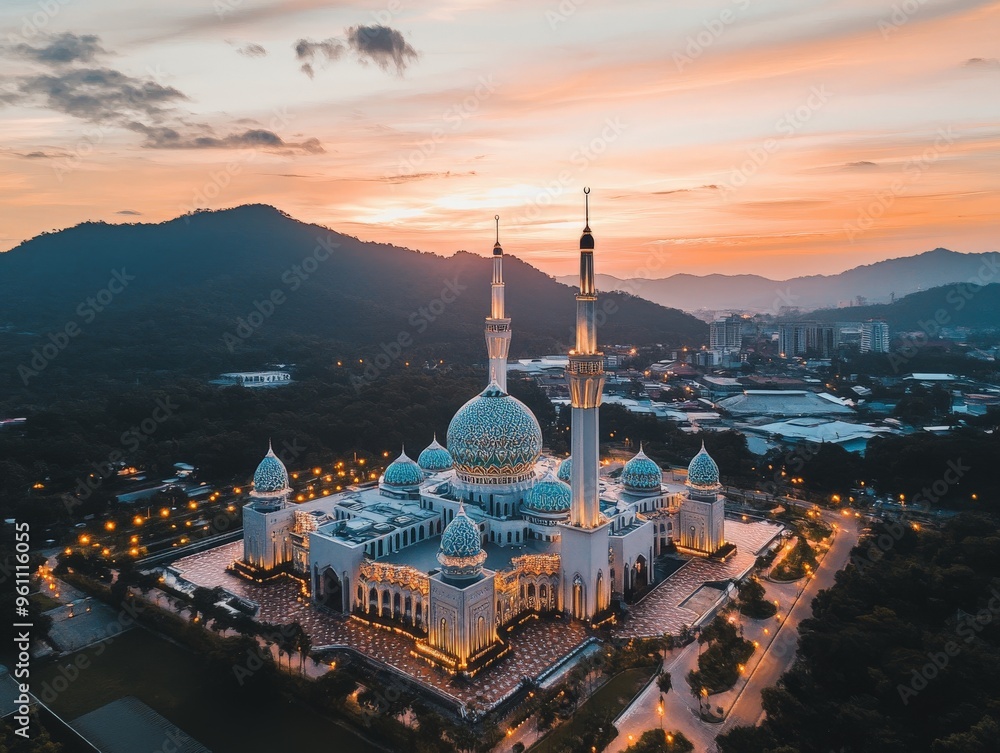 Fototapeta premium Mosque at Sunset.