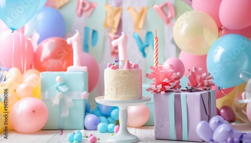 Party Time: Celebrating One Year with Decorations, Balloons, Gifts, and Cake Smash Fun!