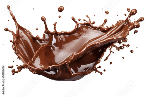 Chocolate splash in mid air creating enticing visual impact