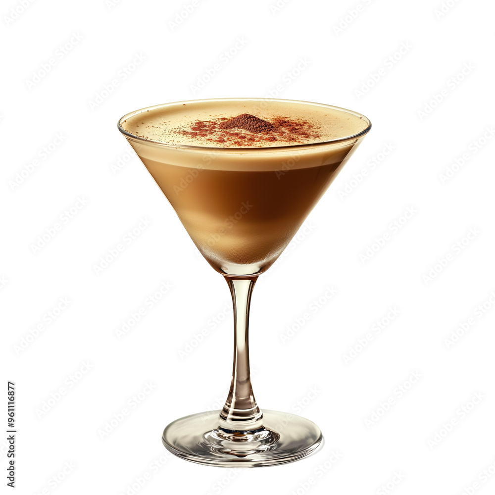 Delicious chocolate martini cocktail in elegant glass with garnish Delicious chocolate martini cocktail in elegant glass with garnish