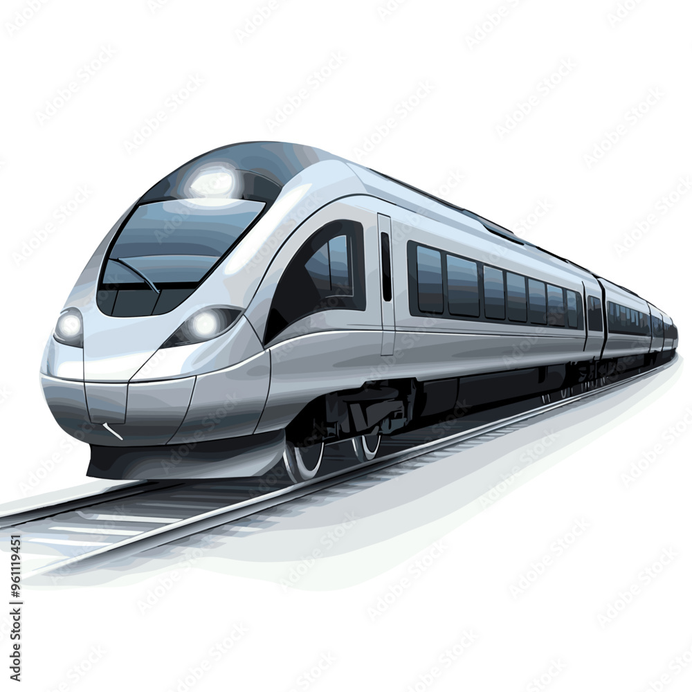Fototapeta premium Modern High-Speed Train Illustration