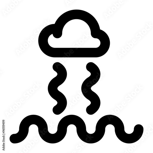 evaporate, evaporating, sea, matter, chemistry outline icon