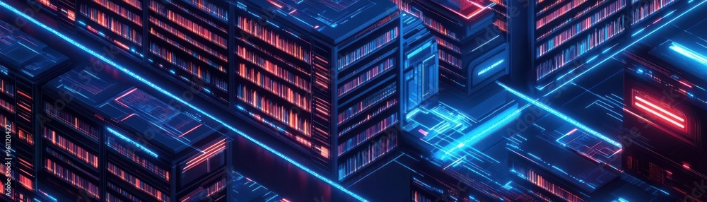 Abstract futuristic cityscape with glowing neon lights. Abstract futuristic cityscape with glowing neon lights.