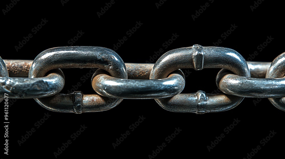Obraz premium Close up of a metal chain with a shiny, polished finish.