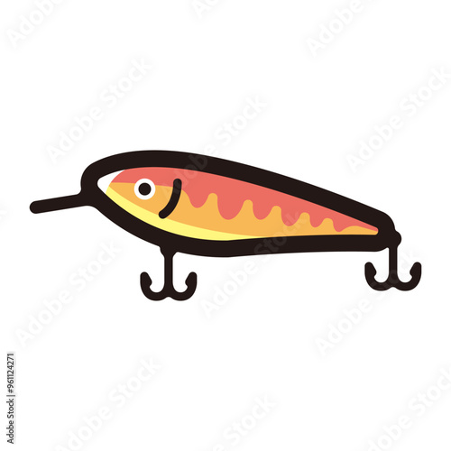 Fishing lure outline icon for graphic design, apps and websites