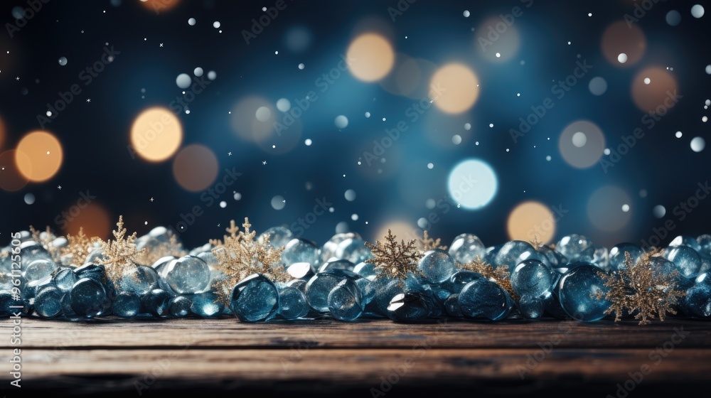 Winter holiday background with frozen fir glitter Winter holiday background with frozen fir glitter