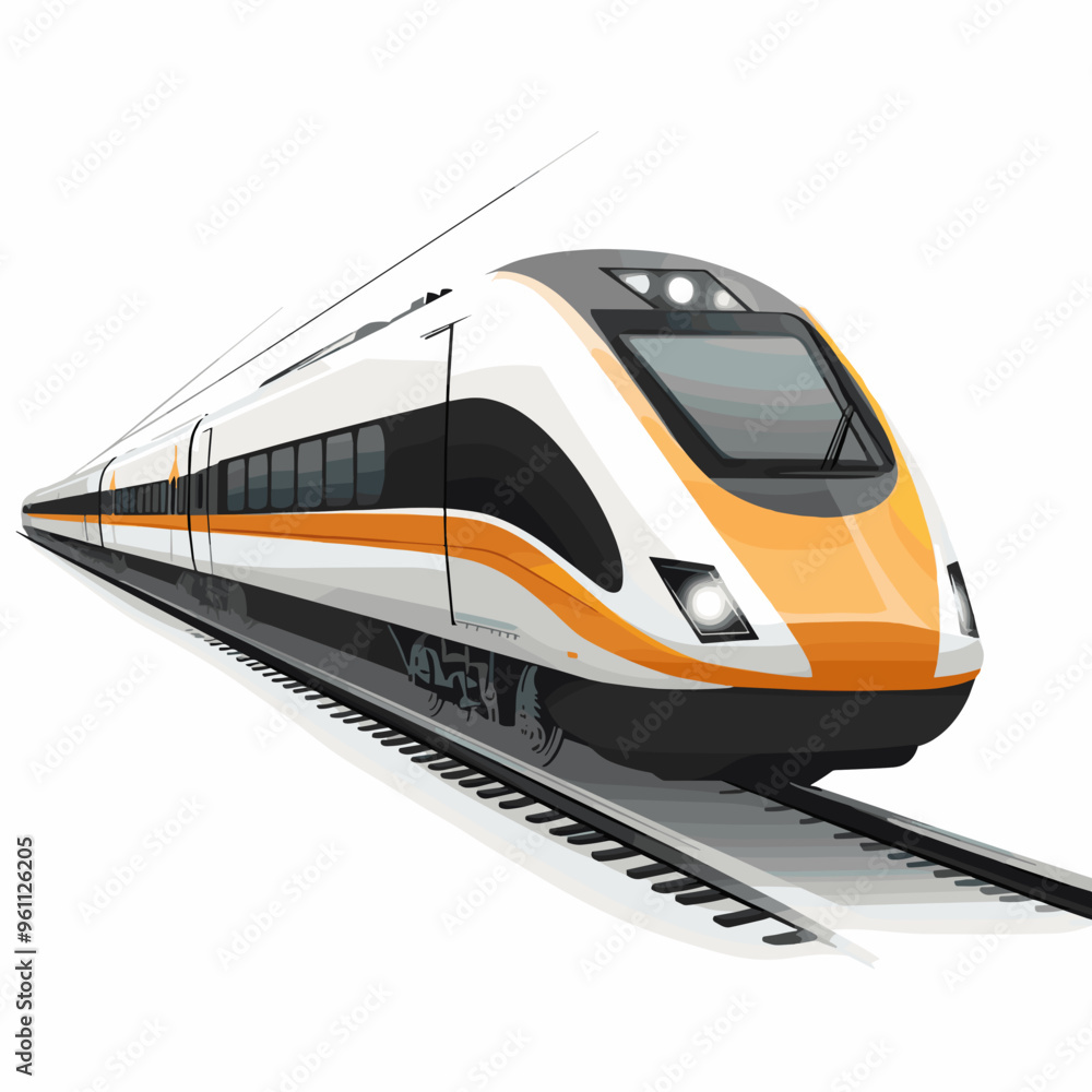 Modern High-Speed Train Illustration Modern High-Speed Train Illustration