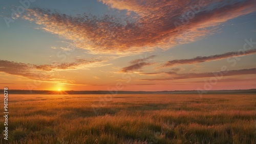 Sunrise or sunset landscape Stock photography Ai gen