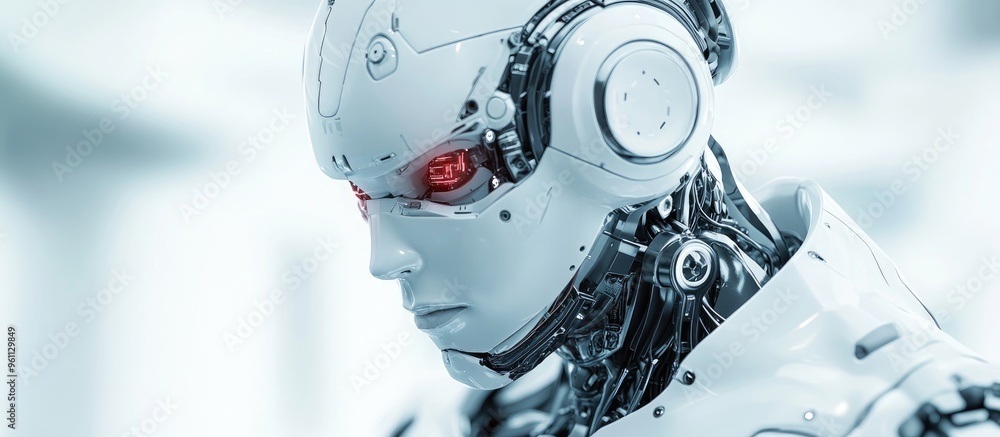Cyborg confidently asserts his identity in a 3D illustration Cyborg confidently asserts his identity in a 3D illustration