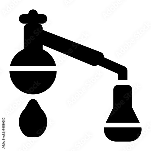 distillation, reaction, chemistry, chemical, lab solid or glyph icon