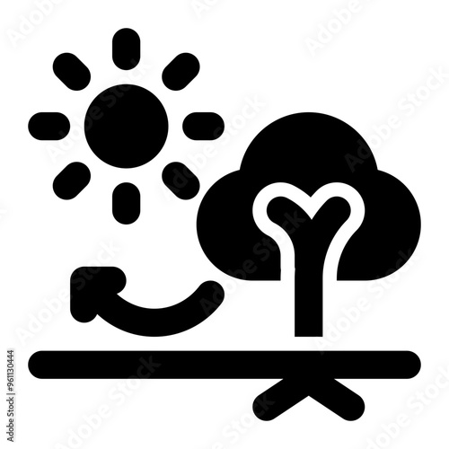 photosynthesis, chlorophyll, biology, tree, chemistry solid or glyph icon
