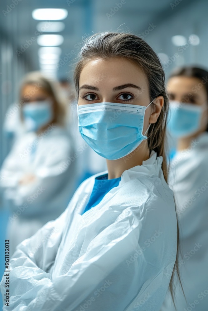 Medical Professionals Displaying Dedication and Care inModern Hospital Environment Medical Professionals Displaying Dedication and Care inModern Hospital Environment