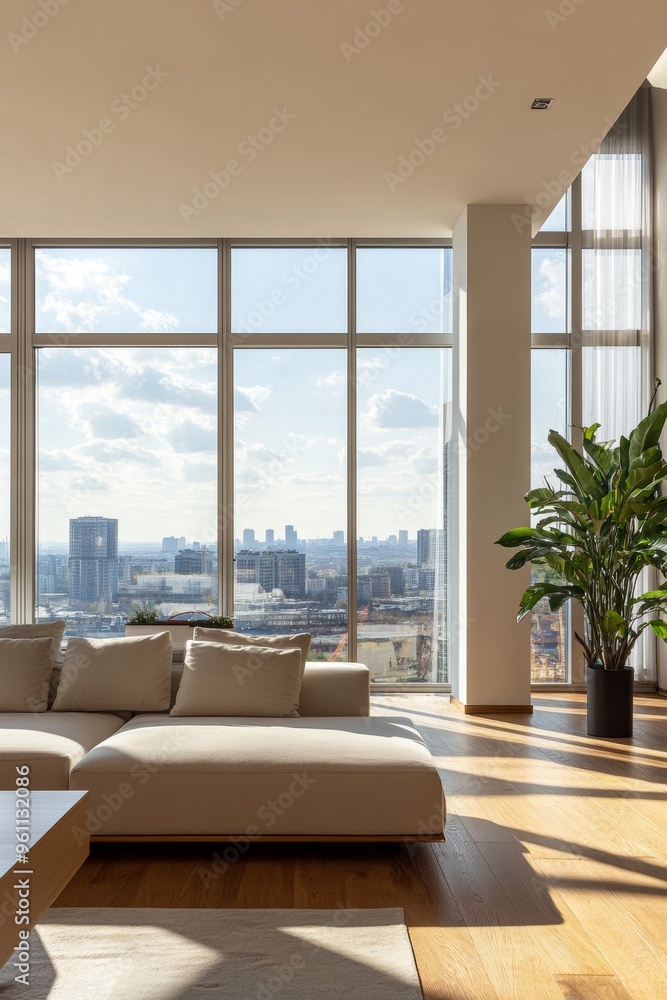 Fototapeta premium Urban Luxury: A Sophisticated EscapePanoramic City Skyline Views