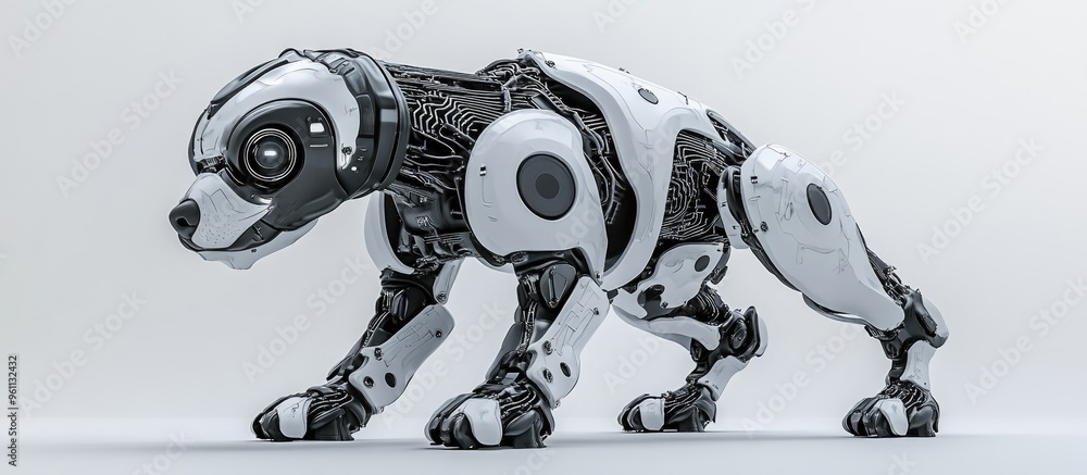 3D rendering of a robotic dog featuring a circuit based brain 3D rendering of a robotic dog featuring a circuit based brain
