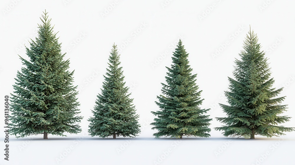 Obraz premium spruce white background