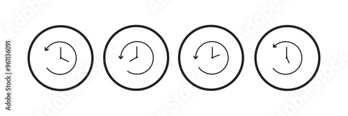 Circle past time backward arrow black icon