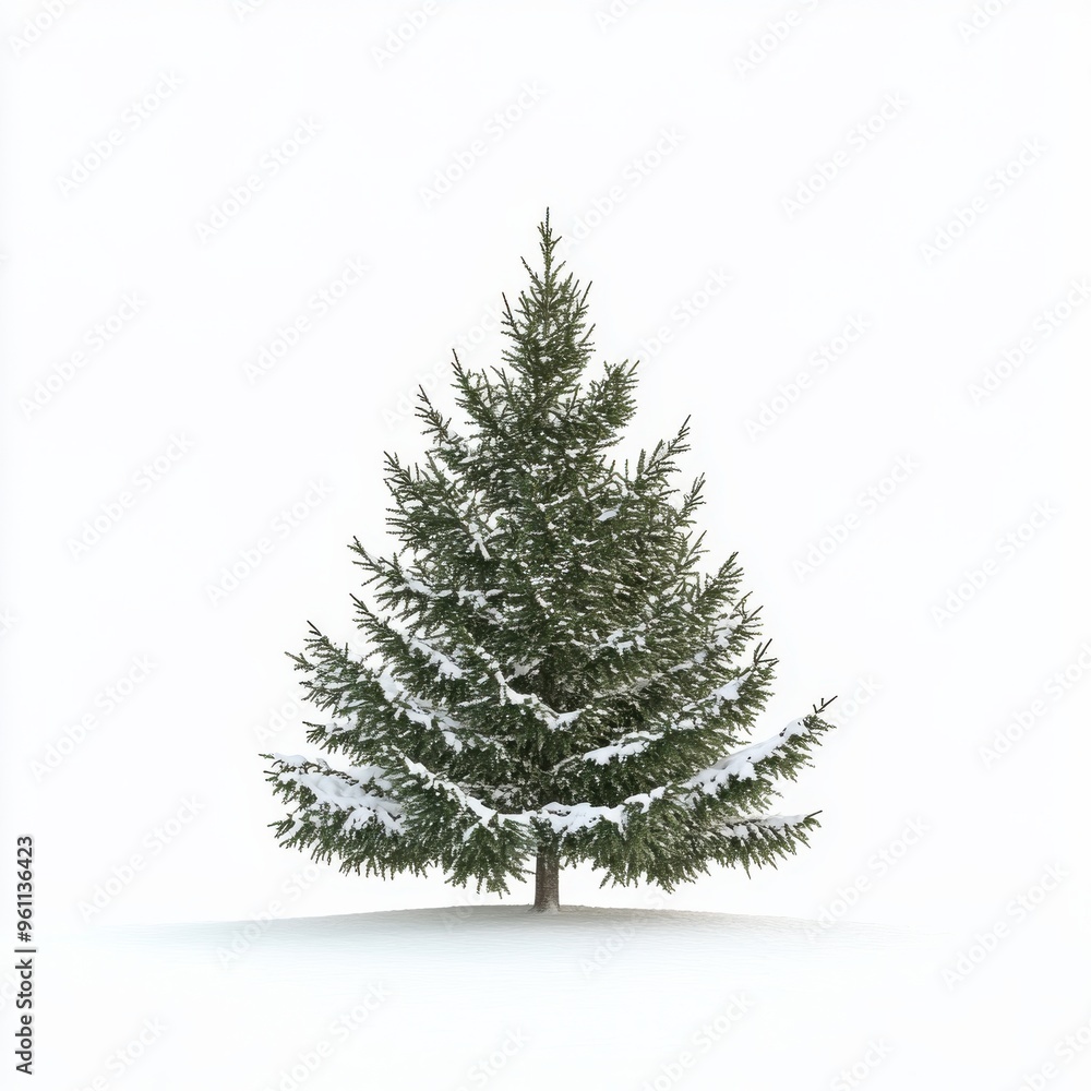 Obraz premium spruce white background