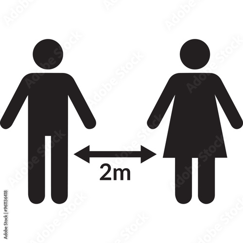 Coronavirus, distance, meter icon