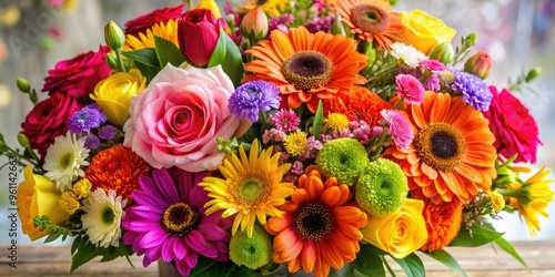 A vibrant bouquet of assorted flowers, blooms, petals, nature, garden, floral, colorful, vibrant, beauty, blossoms, botanical