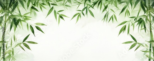 Wallpaper Mural Dense bamboo forest with layers of depth, detailed watercolor brushwork emphasizing the natural patterns of the plants Torontodigital.ca